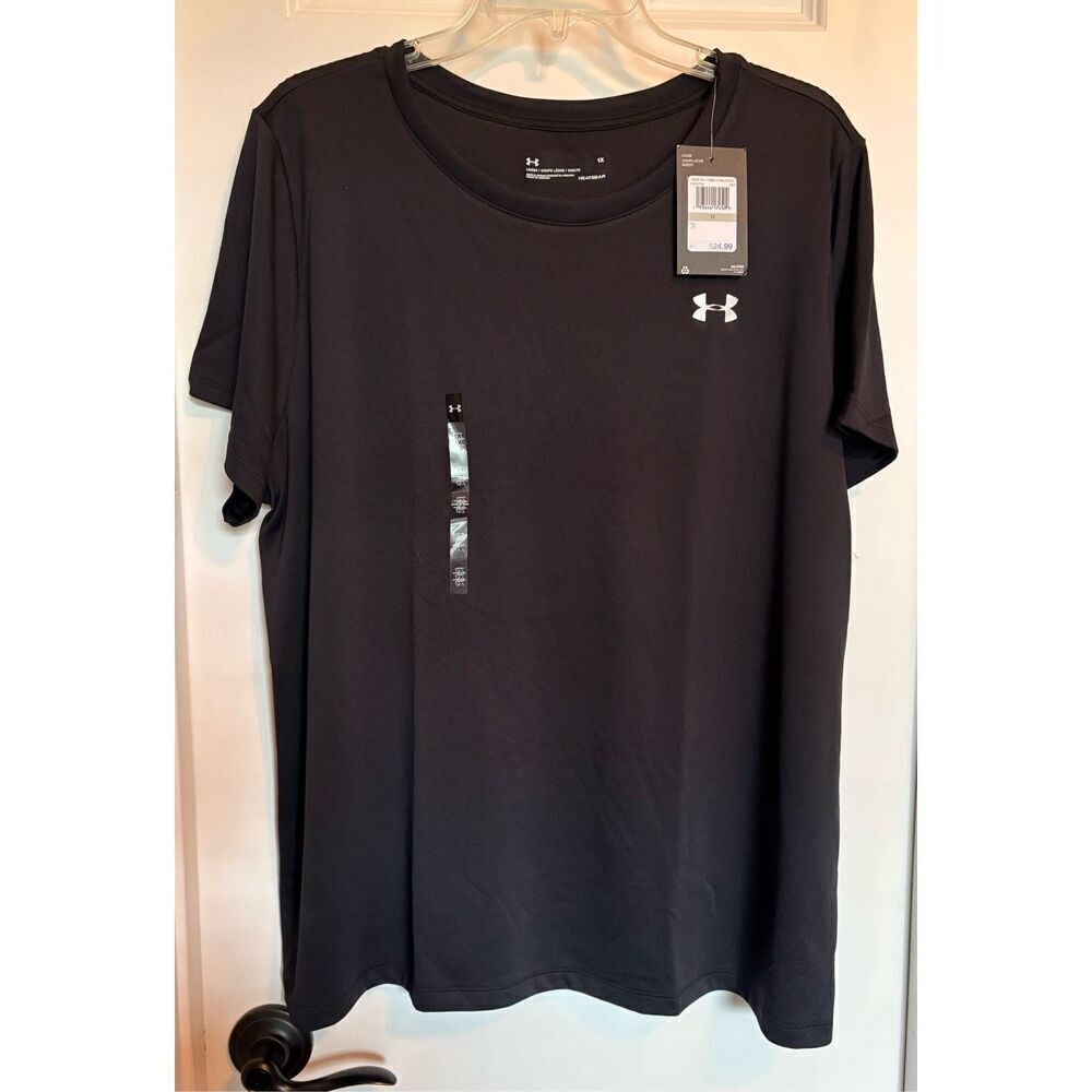 UNDER ARMOUR - TWO (2) NWT - L Sz 1X HeatGear Loose Fit Short Sleeve Tee/Black - Picture 9 of 15
